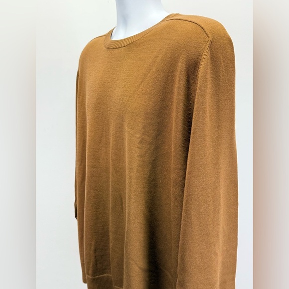 PARIS SUNDAY Men's brown 100% Fine Merino Wool crew neck Sweater size XXL - Picture 11 of 13